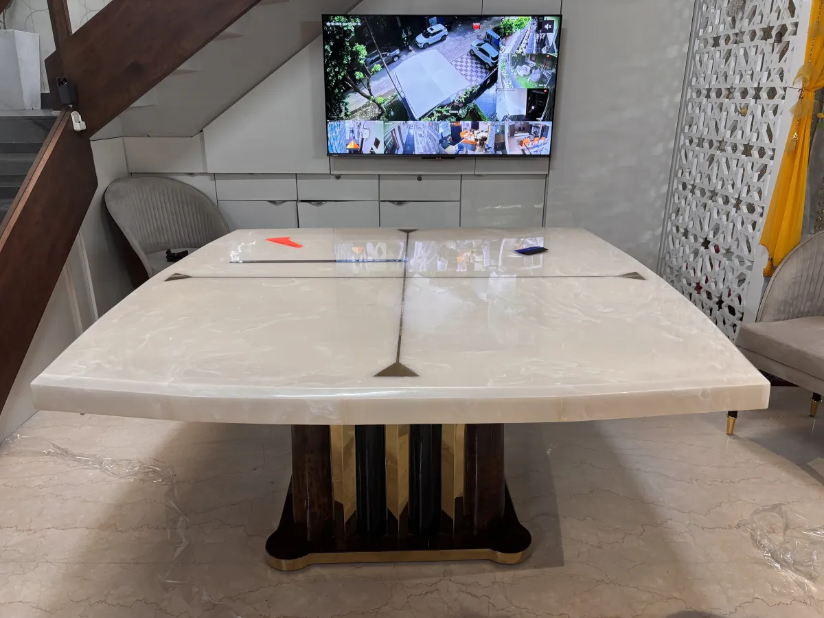 Before lamination: Dining Table Transparent Lamination