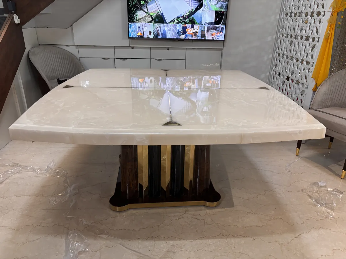After lamination: Dining Table Transparent Lamination